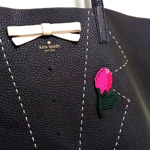 NEW! ๐HP๐Kate Spade Leather Tuxedo Tote - Picture 4 of 11